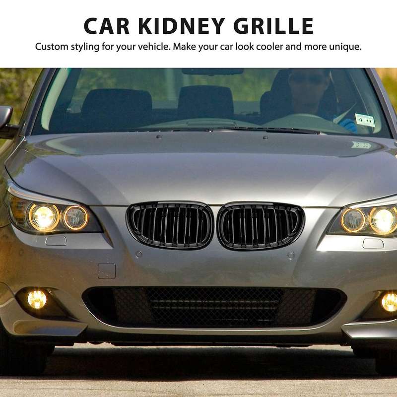 Gloss Black Car Front Kidney Grille for 5 Series E60 E61 520i 535i 550i 2003-2010 Sedan