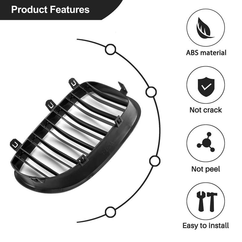 Gloss Black Car Front Kidney Grille for 5 Series E60 E61 520i 535i 550i 2003-2010 Sedan