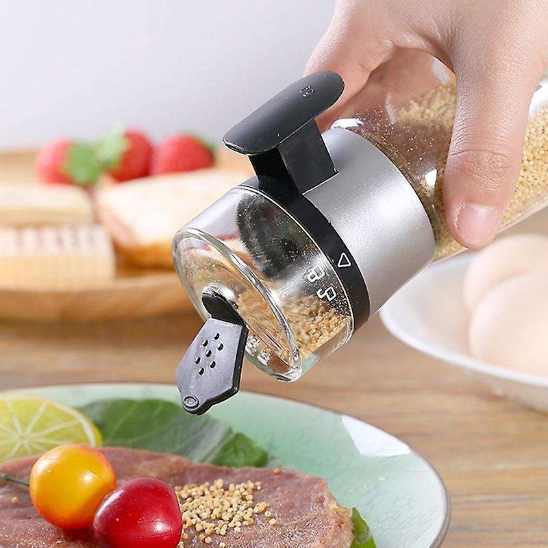 Glass Sealed Moisture-Proof Salt Sugar Bottle Spice Pepper Shaker 5G Push Type Spice Jar Kitchen Ga