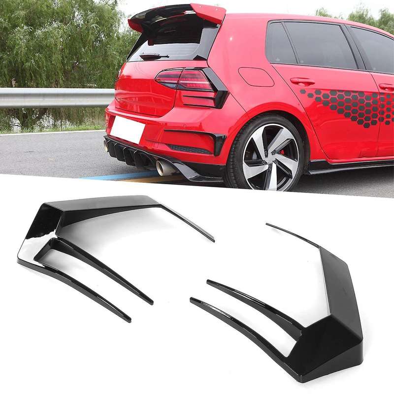Gloss Black Car Tail Lights Cover Canards Flare Set for Golf MK7.5 GTD R 2017-2020