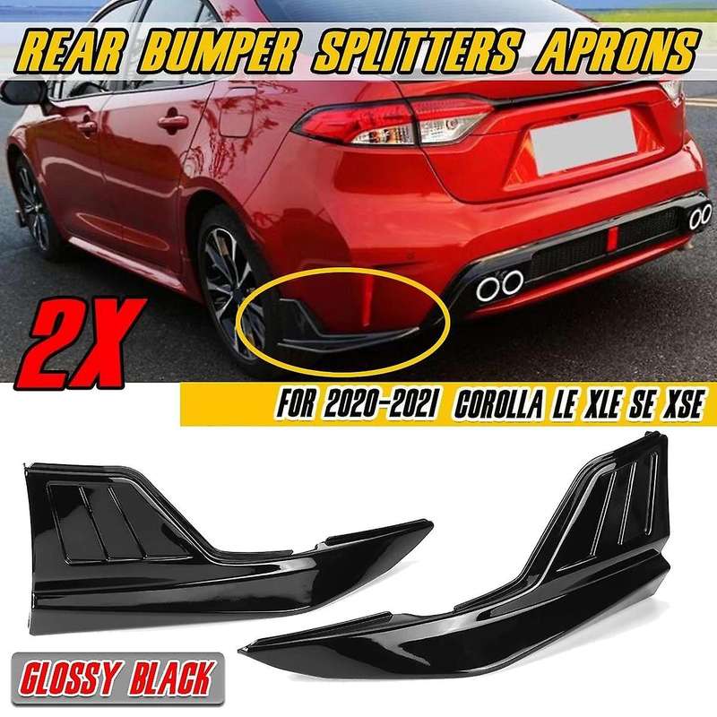Gloss Black Car Rear Bumper Splitter Guard Protection Cover for LE XLE SE XSE 2020 2021