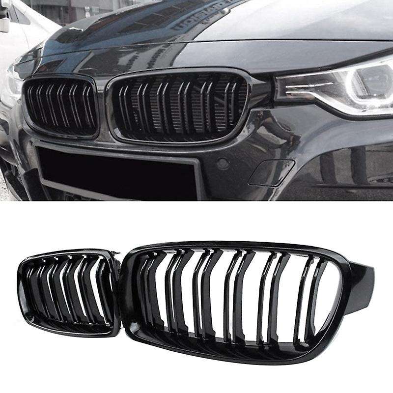 Gloss Black Car Front Kidney Grille Grill Compatible-BMW 3 Series F30 F31