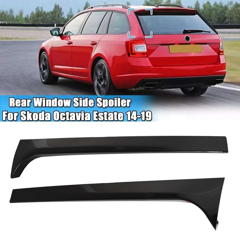 Gloss Black Car Rear Window Side Spoiler Wing Trim for Estate 2014-2019