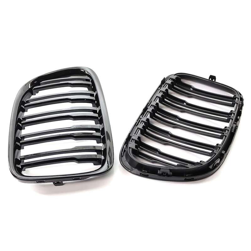 Gloss Black Front Hood Kidney Grille Sport Grill Replacement Dual Slat for E84 X1 4-Door 2009-2015