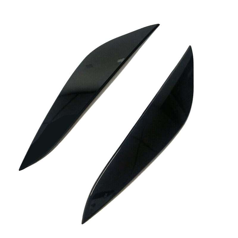 Gloss Black Front Headlight Head Light Lamp Cover Eyelid Eyelids Eyebrow Trim for 2017-2019