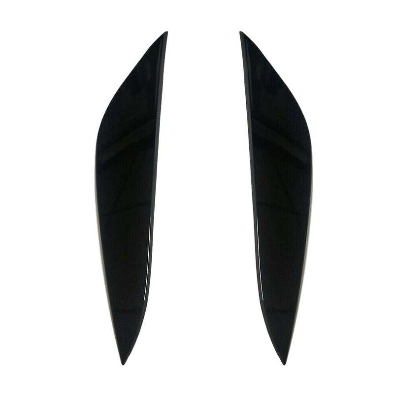 Gloss Black Front Headlight Head Light Lamp Cover Eyelid Eyelids Eyebrow Trim for 2017-2019