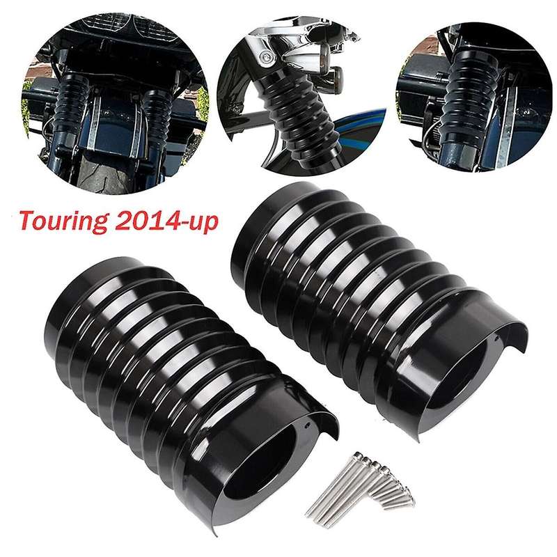 Gloss Black Fork Boot Slider Can Covers for Street Glide Flhx Flhxs 14-up