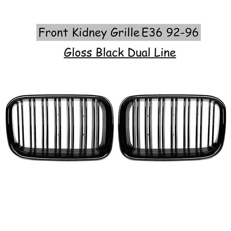 Gloss Black Front Bumper Kidney Double Line Grill for E36 325I 320I 318is 1992-1996 51138122237 5113
