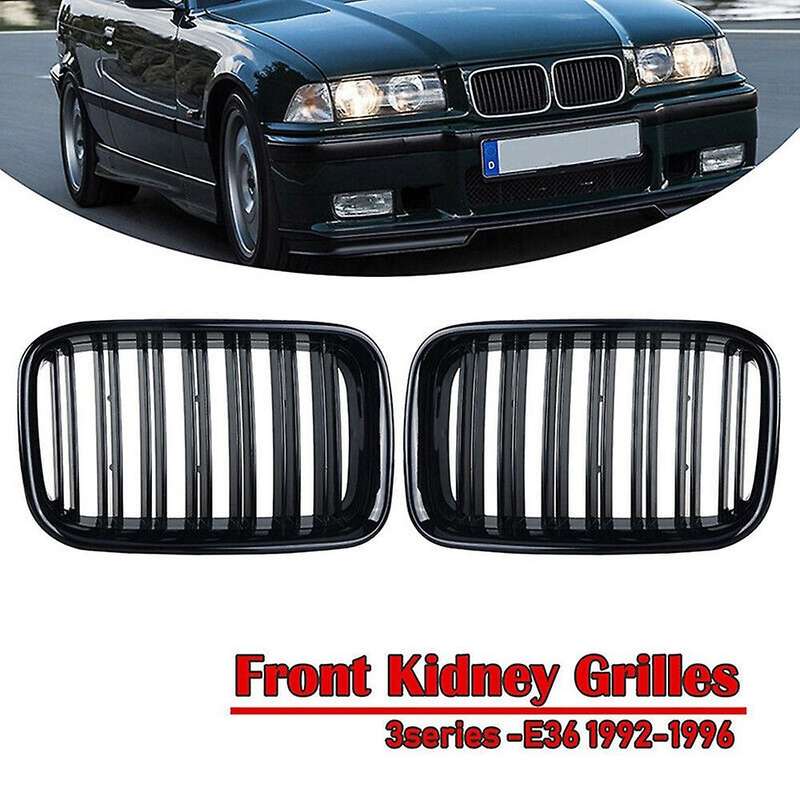 Gloss Black Front Bumper Kidney Double Line Grill for E36 325I 320I 318is 1992-1996 51138122237 5113