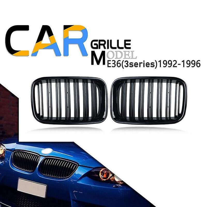 Gloss Black Front Bumper Kidney Double Line Grill for E36 325I 320I 318is 1992-1996 51138122237 5113