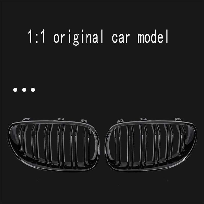 Gloss Black Front Bumper Kidney Grille Grill Hood Mesh Double Line for E60 M5 E61 520I 545I 550I 535