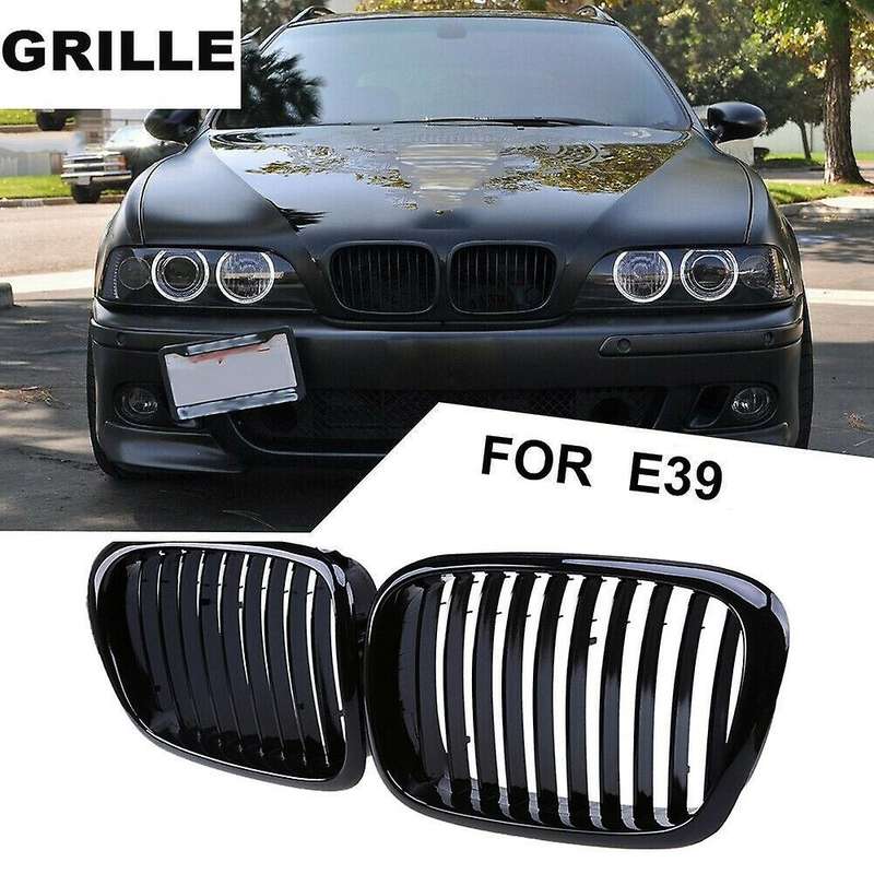 Gloss Black Front Hood Kidney Grill for - E39 5-Series 525I 528I 530I 540I M5 1997-2003 Front Bumper