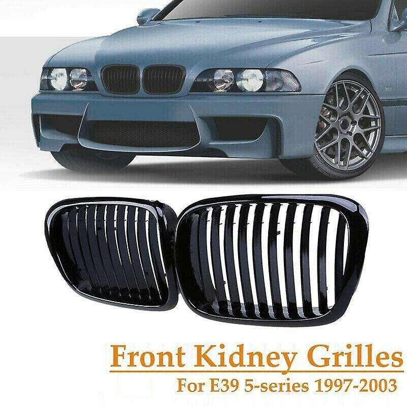 Gloss Black Front Hood Kidney Grill for - E39 5-Series 525I 528I 530I 540I M5 1997-2003 Front Bumper
