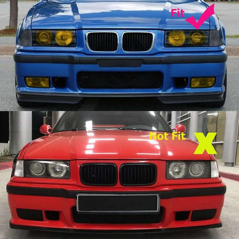 Gloss Black Front Kidney Grilles Grill for - E36 3 Series E36 328I 1996-1999 Double Slat Sport Style