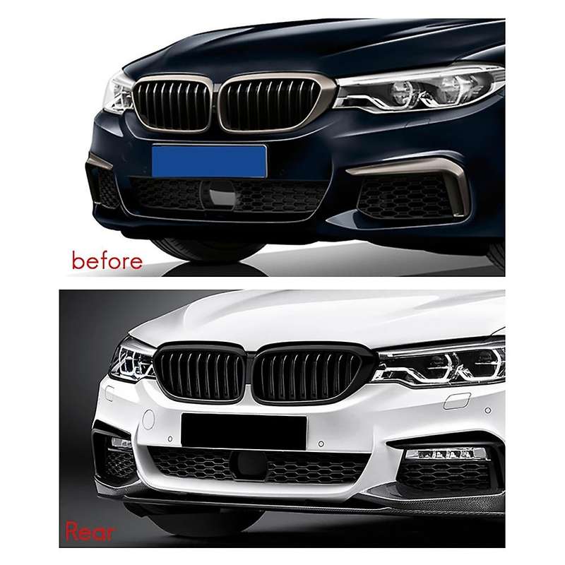 Gloss Black Front Kidney Sport Grilles Hood Grill for - 5 Series G30 G38 520 530 17-19( Parallel Bar