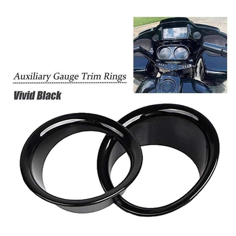 Gloss Black Gauge Bezel Trim Rings Fit for Road Glide FLTRX FLTRXS FLTRU