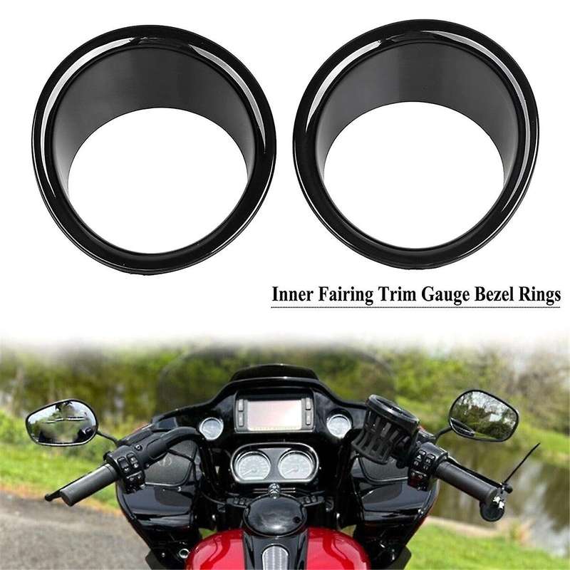 Gloss Black Gauge Bezel Trim Rings Fit for Road Glide FLTRX FLTRXS FLTRU