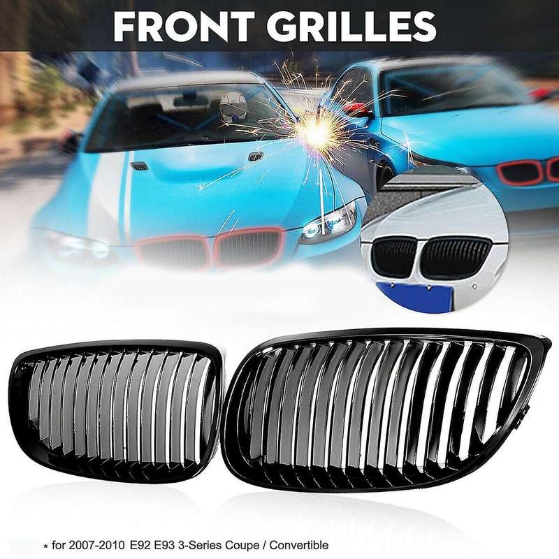 Gloss Black Hood Grille Kidney Grill for E92 E93 328I 328Xi 335I 3-Series M3 2007-2010