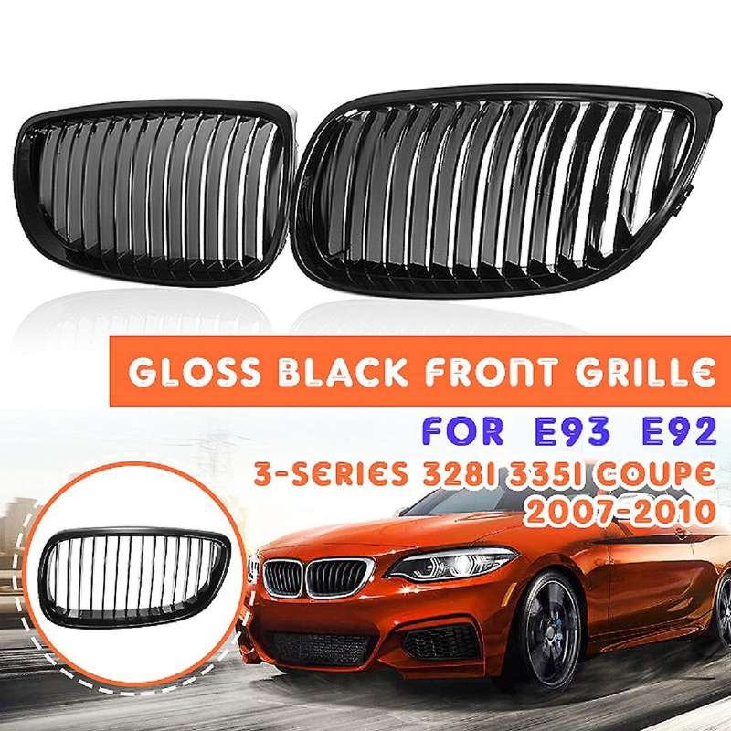 Gloss Black Hood Grille Kidney Grill for E92 E93 328I 328Xi 335I 3-Series M3 2007-2010