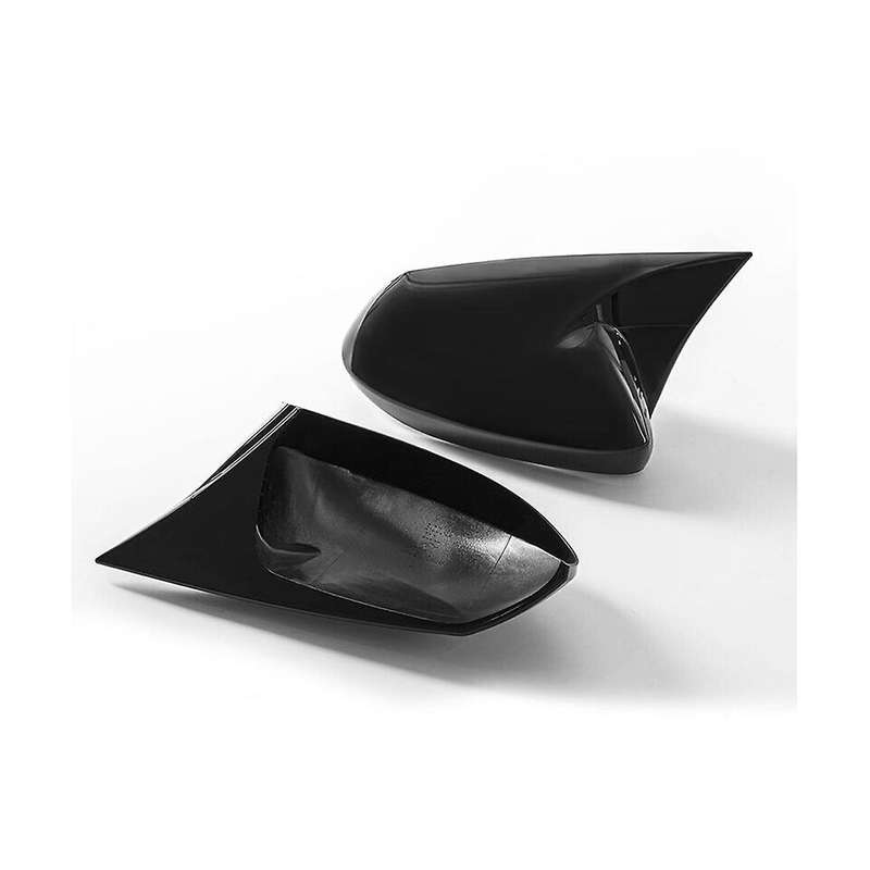 Gloss Black Ox Horn Rearview Mirror Cover Cap Trim for 2019-2023