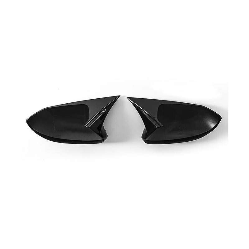 Gloss Black Ox Horn Rearview Mirror Cover Cap Trim for 2019-2023