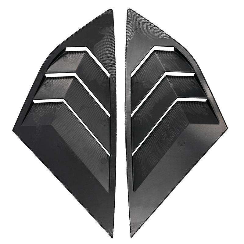 Gloss Black Rear Side Vent Quarter Window Louver Shutter Cover for Focus MK3 Hatchback 2012-2018