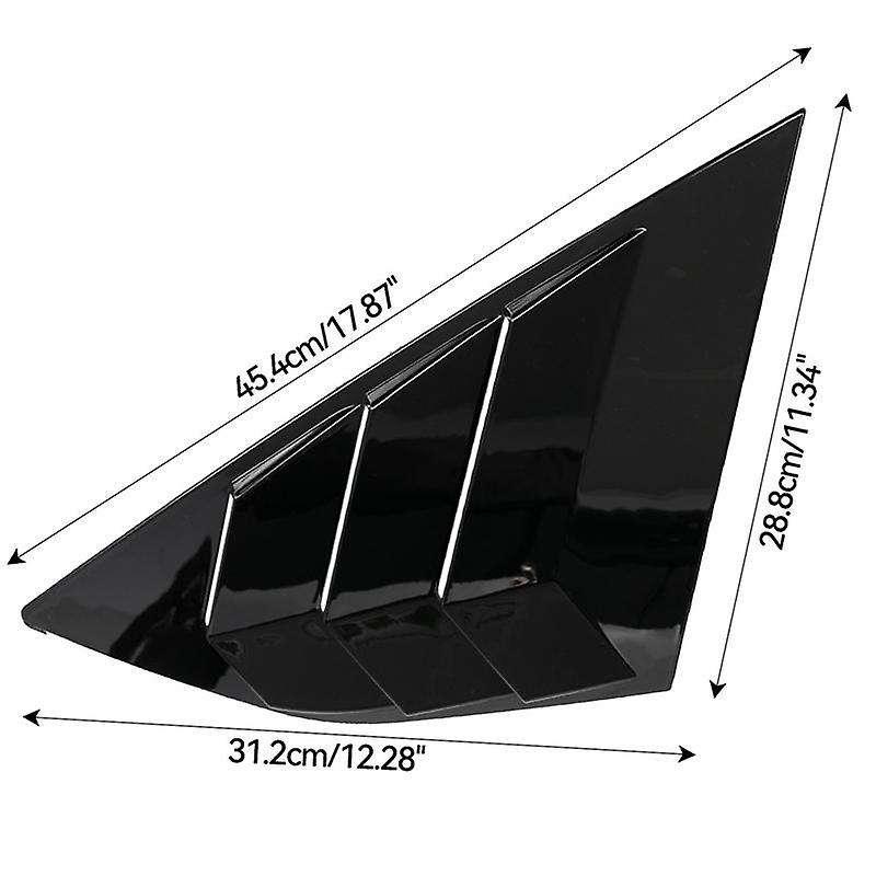 Gloss Black Rear Side Vent Quarter Window Louver Shutter Cover for Focus MK3 Hatchback 2012-2018
