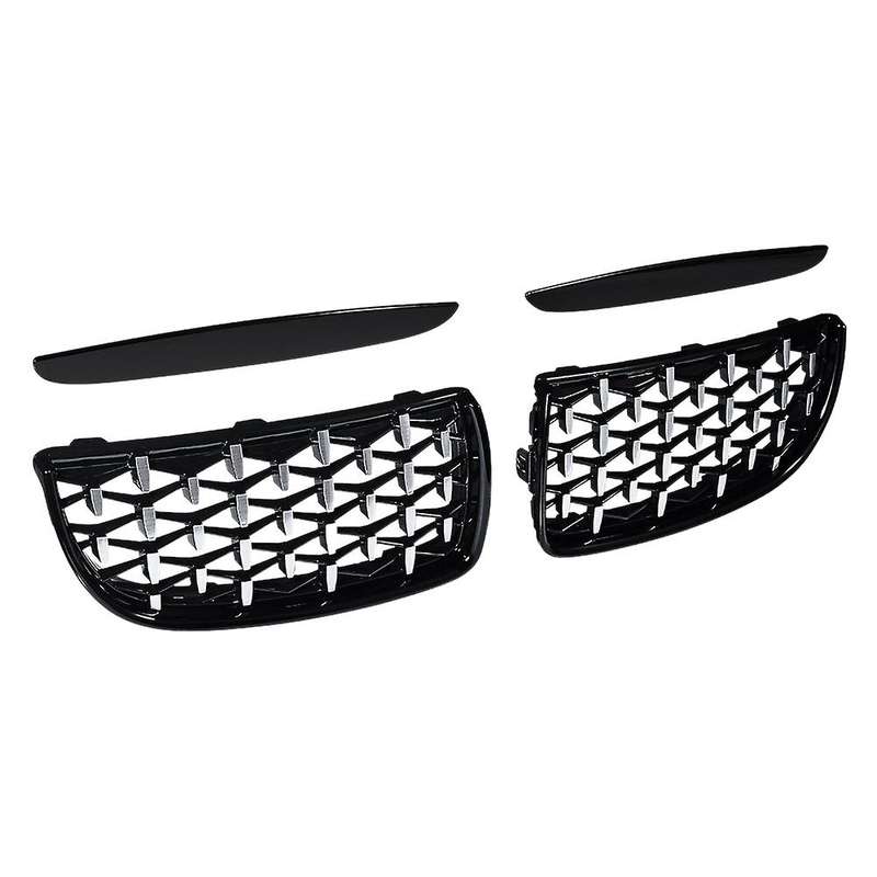 Gloss Black&chrome Diamond Meteor Latest Style Grille for - 3 Series E90 E91 325i 328i 335i - 2005-