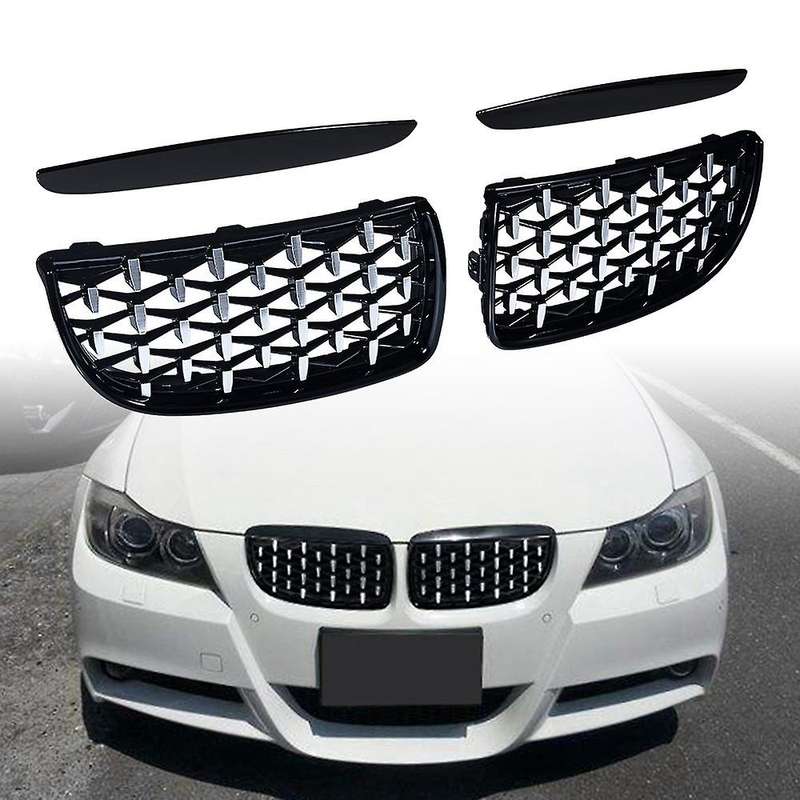 Gloss Black&chrome Diamond Meteor Latest Style Grille for - 3 Series E90 E91 325i 328i 335i - 2005-
