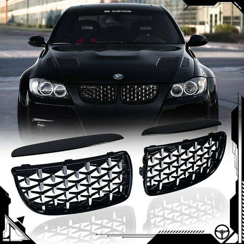 Gloss Black&chrome Diamond Meteor Latest Style Grille for - 3 Series E90 E91 325i 328i 335i - 2005-