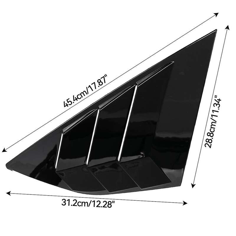 Gloss Black Rear Side Vent Quarter Window Louver Shutter Cover for Focus Mk3 St Hatchback 2012-2018