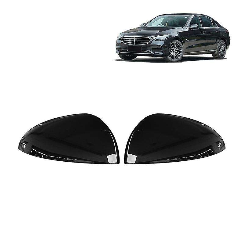 Gloss Black Side Door Rearview Mirror Cover Cap for C Class W206 2021 2022 Rear View Mirror Cover Tr