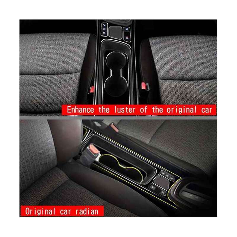 Glossy Black Car Center Console Water Cup Holder Decoration Cover Trim Stickers for Yaris 2021 2022