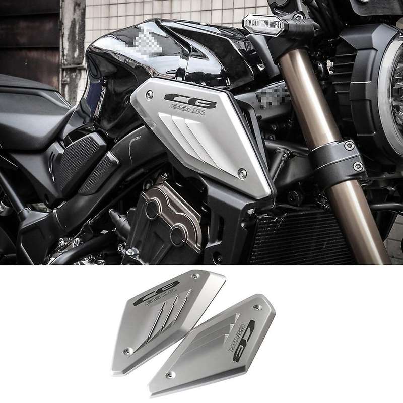 Gloss Silver Motorcycle Frame Side Panel Guard Cover Shell Intake Pipe Protector for CB650R 2019 202