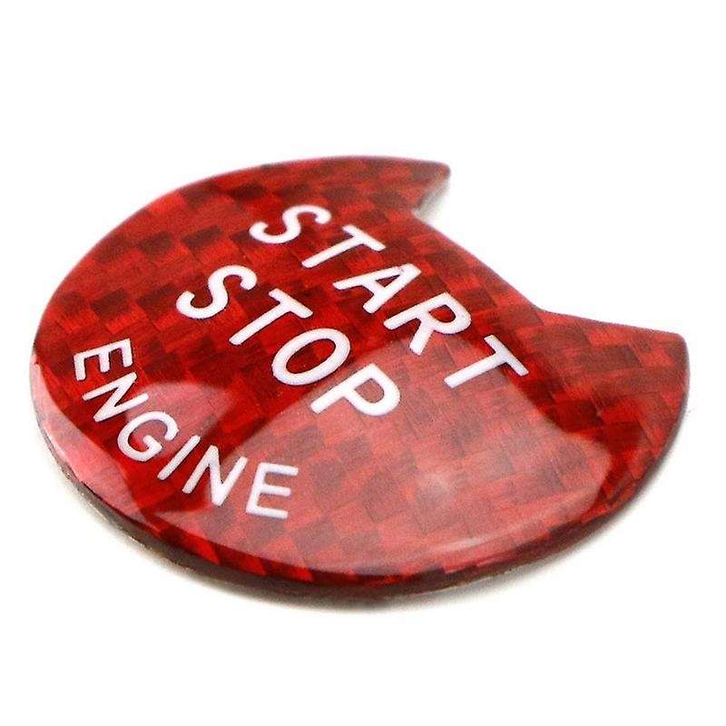 Gloss Red Real Carbon Fiber Keyless Engine Start/Stop Push Start Button Cover Compatible for and for