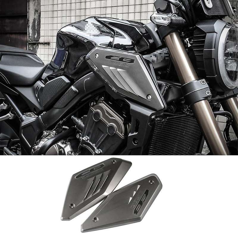 Gloss Grey Motorcycle Frame Side Panel Guard Cover Shell Intake Pipe Protector for CB650R 2019 2020
