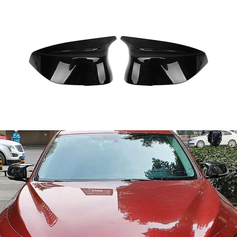 Glossy Black ABS Side Rear View Mirror Cover Replacement Ox Horn for Q50 Q60 Q70 XQ30 SQ50 2014-2017