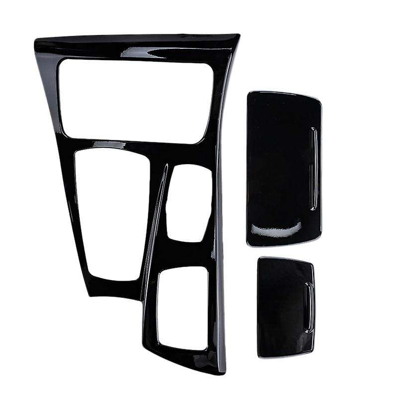 Glossy Black Car Gear Shift Frame + Armrest Box Panel Cover Trim for 5 Series F10 F18 520 525 523 52