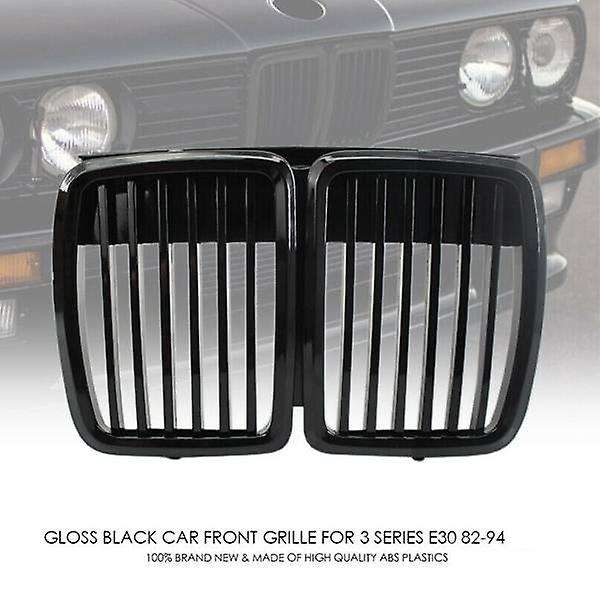 Glossy Black Car Front Bumper Kidney Grilles for  E30 Sedan/ 1982-1994 Replacement Racing Grilles