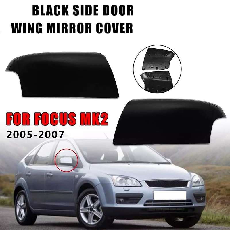 Glossy Black Car Rear View Mirror Cover Trim Side Wing Case for Ford Focus Mk2 2005 2006 2007 Right