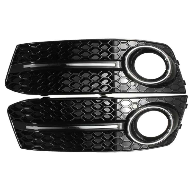 Glossy Black Car Front Fog Light Mesh Grille Cover for A4 B8 2009-2011 Fog Lamp Honeycomb Grille Co