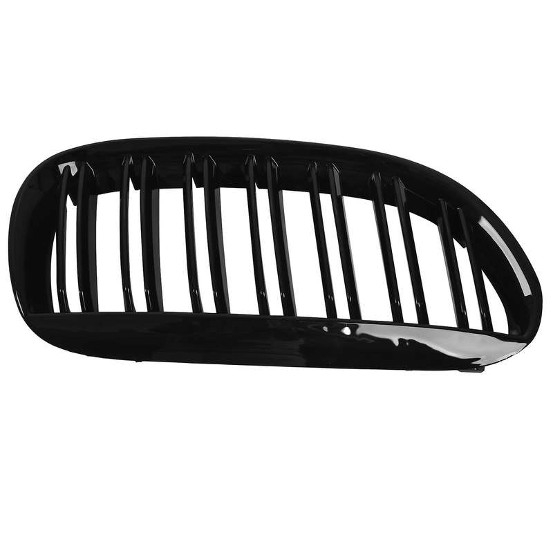 Glossy Black Double Line Front Hood Kidney Grille Grill for 2004-2010 E63 E64 6-series M6 Coupe Con
