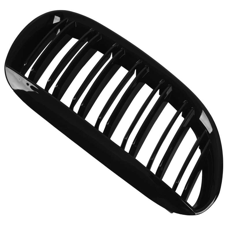 Glossy Black Double Line Front Hood Kidney Grille Grill for 2004-2010 E63 E64 6-series M6 Coupe Con
