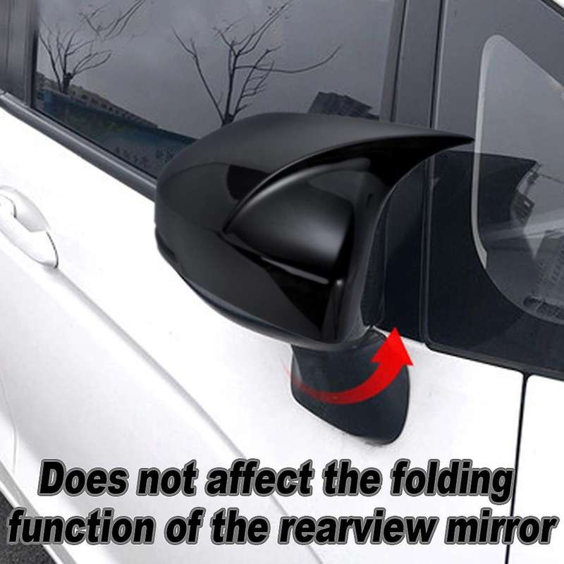 Glossy Black Car Rearview Mirror Cover Door Side Mirror Cover for Fit Jazz 2014-2020