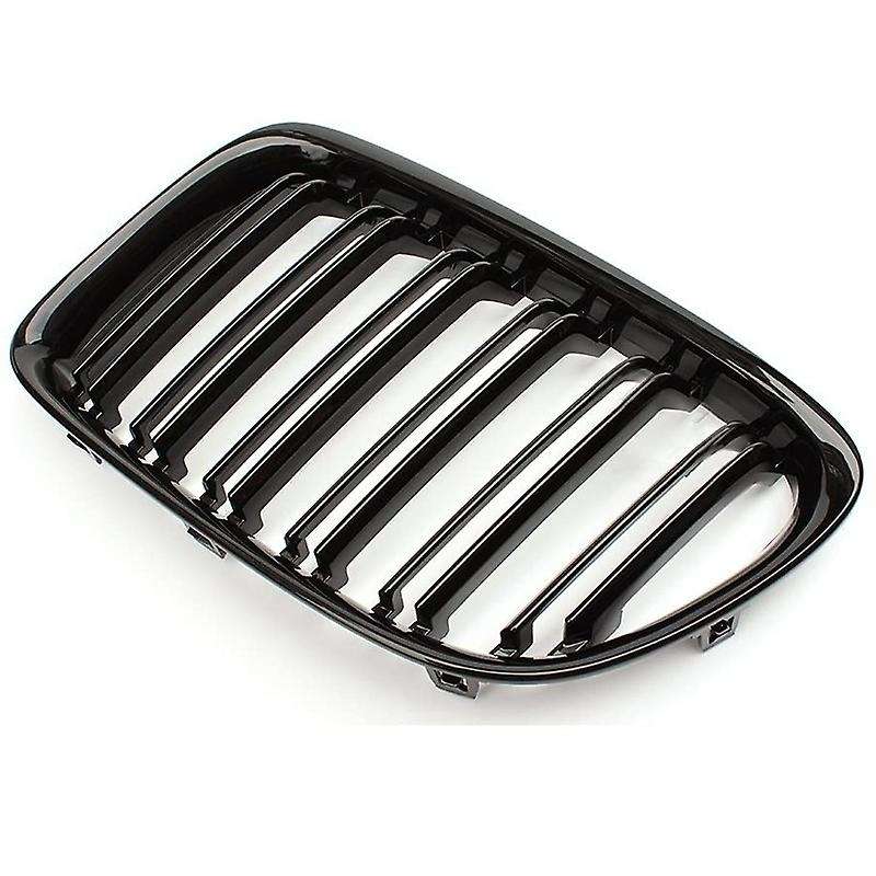 Glossy Black Front Bumper Dual Slat Front Kidney Grill Grille for X1 Series E84 SDrive