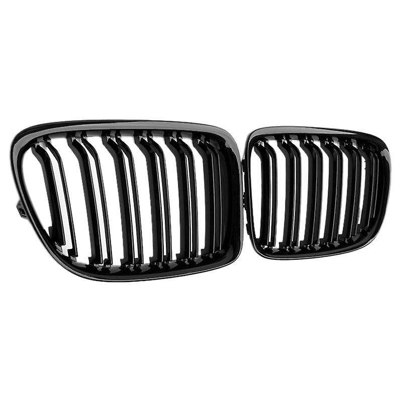 Glossy Black Front Bumper Dual Slat Front Kidney Grill Grille for X1 Series E84 SDrive