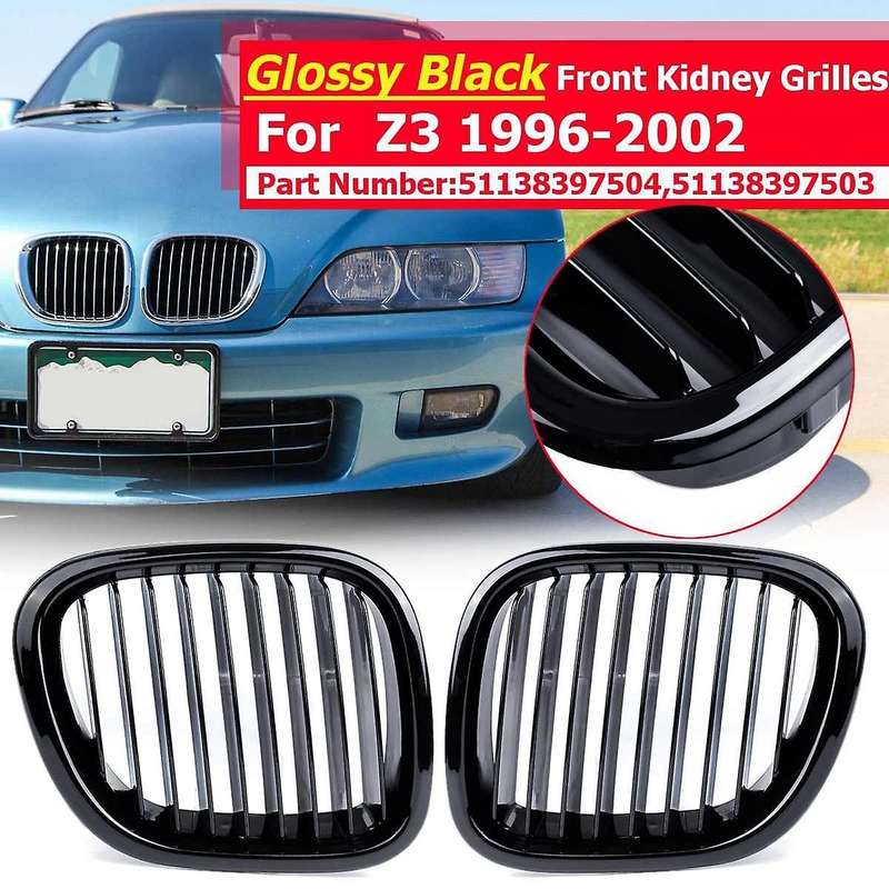 Glossy Black Front Bumper Front Kidney Grill Grille for  Z3 1996-2002