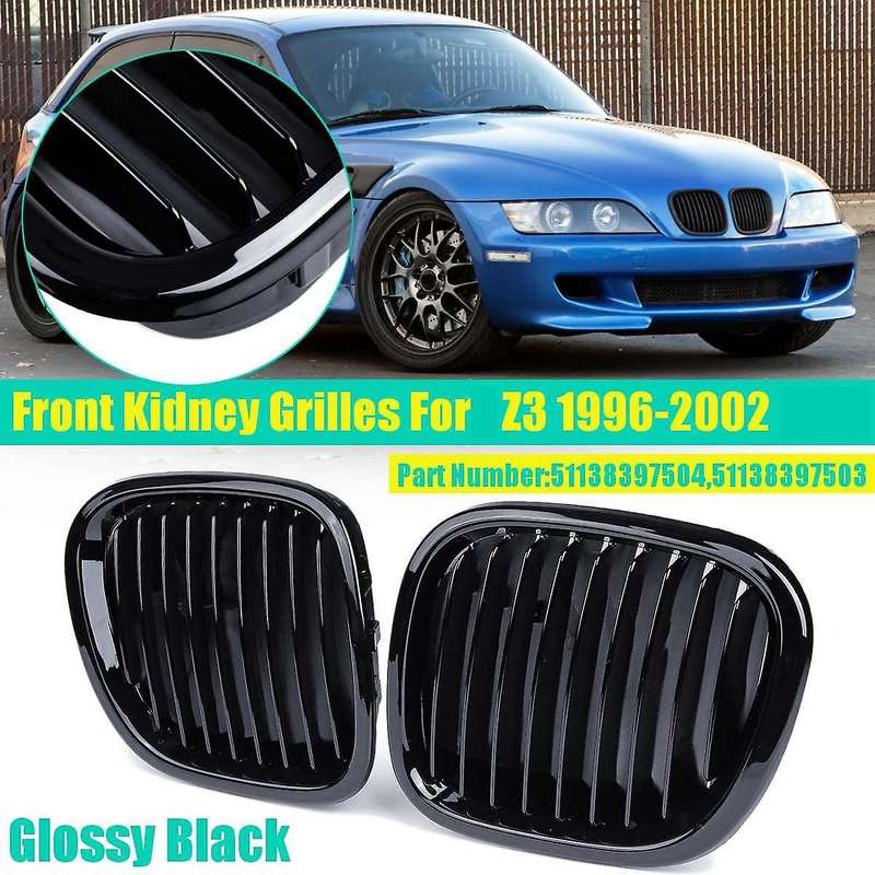 Glossy Black Front Bumper Front Kidney Grill Grille for  Z3 1996-2002
