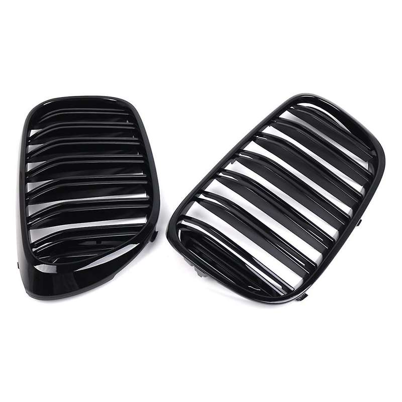Glossy Black Dual Slats Front Kidney Grille Grill Replacement for 7 Series G11 G12 2016-2018