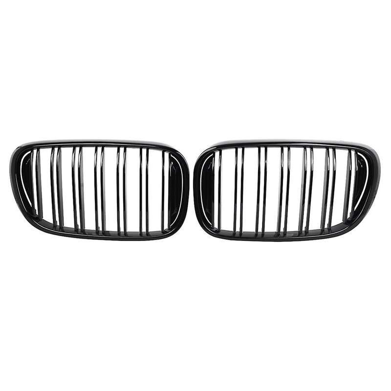 Glossy Black Dual Slats Front Kidney Grille Grill Replacement for 7 Series G11 G12 2016-2018